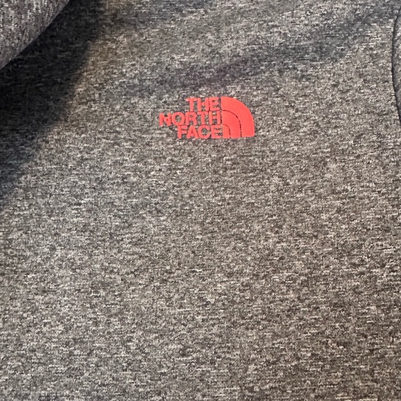 The North Face womens charcoal zip-up hoodie with Orange Highlights - Picture 4 of 8